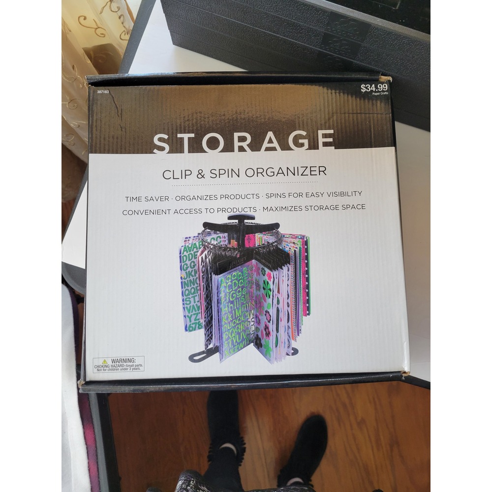 Hobby Lobby Clip & Spin Organizer Rotating Scrapbook Craft Storage 387183 Black